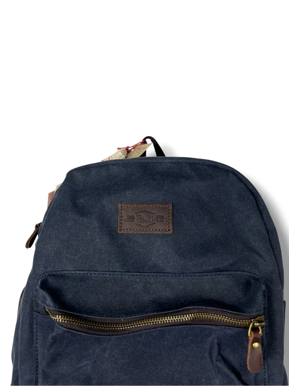 Purnell Waxed Canvas And Leather Backpack Small Blue 13” Laptop Water Resistant